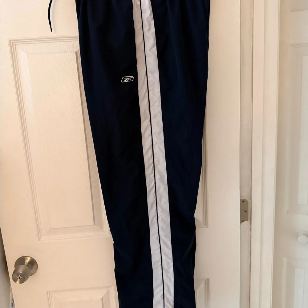 REEBOK Vintage Dark Blue Pants with White Stripes